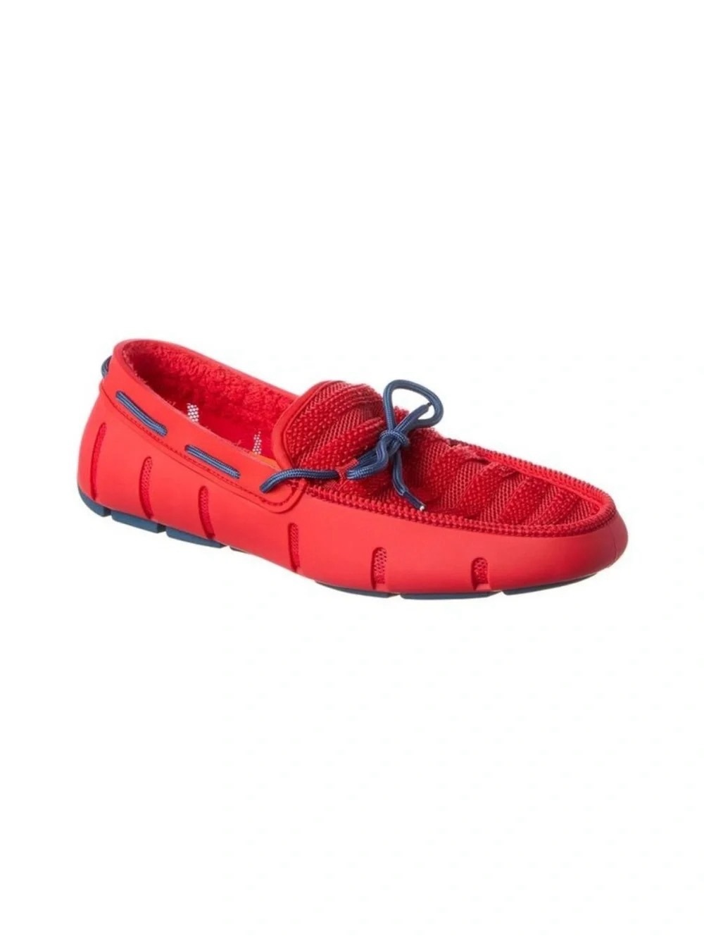 Men’s Swims Lace Terry Knit Loafers in Red Ensign Blue Slip On Size 10